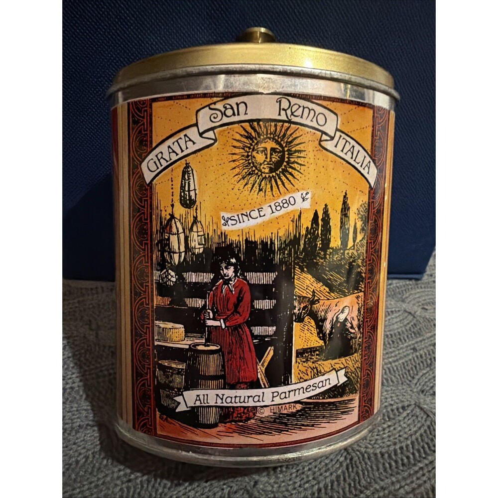 Himark Brass & Tin Grata San Remo Italia Cheese Empty Container Collectible Art